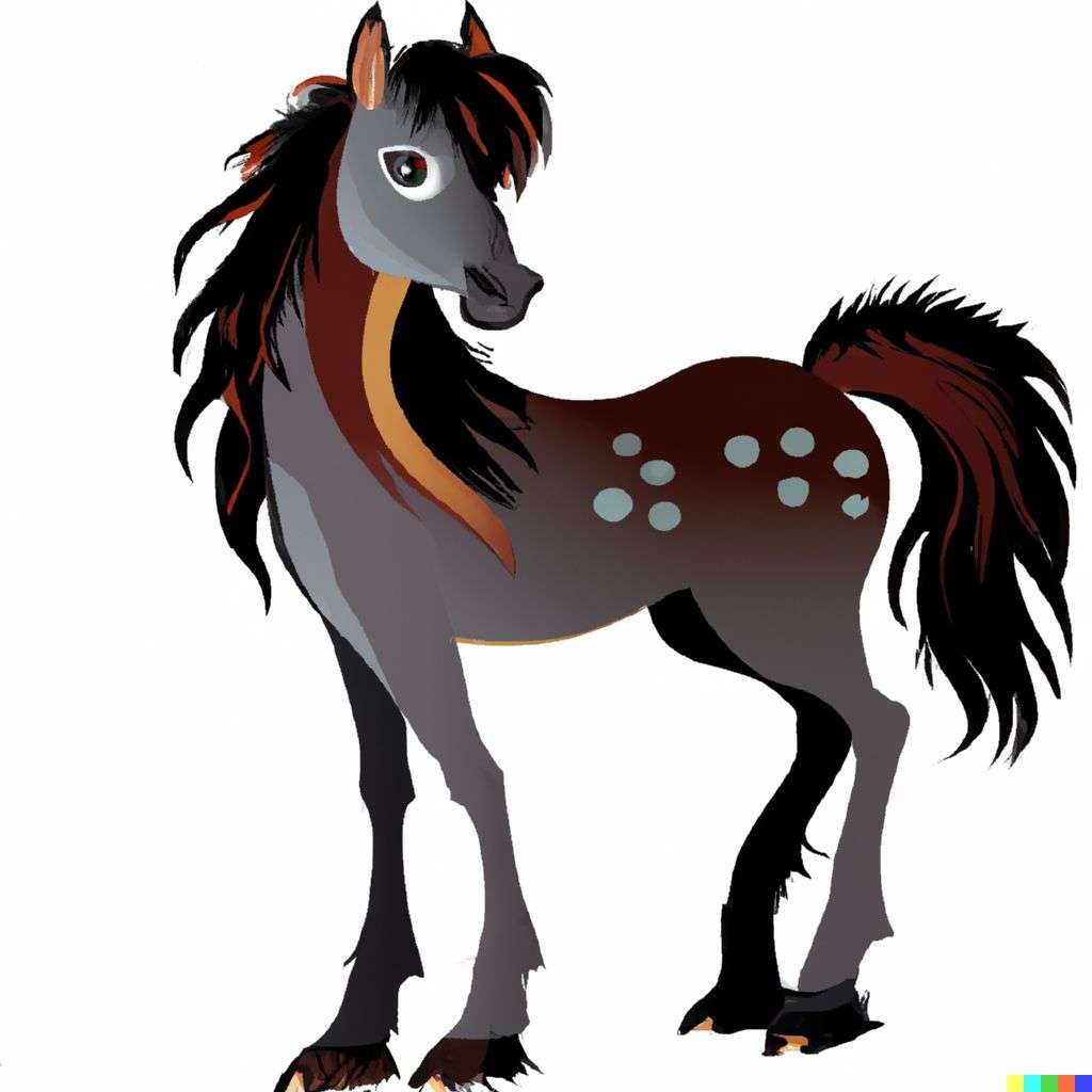 a horse, in the style of a mid-20th century Disney cartoon